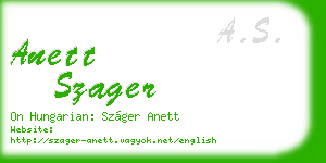 anett szager business card